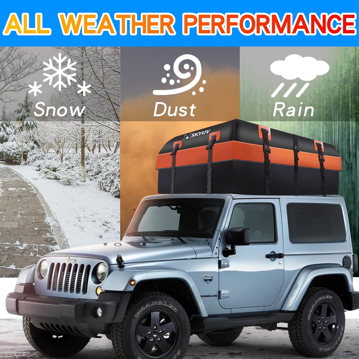 19 Cubic Car Rooftop Cargo Carrier Bag,100% Waterproof Heavy Duty 840D Car Roof Bag,Reflective Strips,Anti-Slip Mat,6 Door Hooks,Storage Bag,Roof Rack Cargo Carrier for All Vehicle with/Without Rack