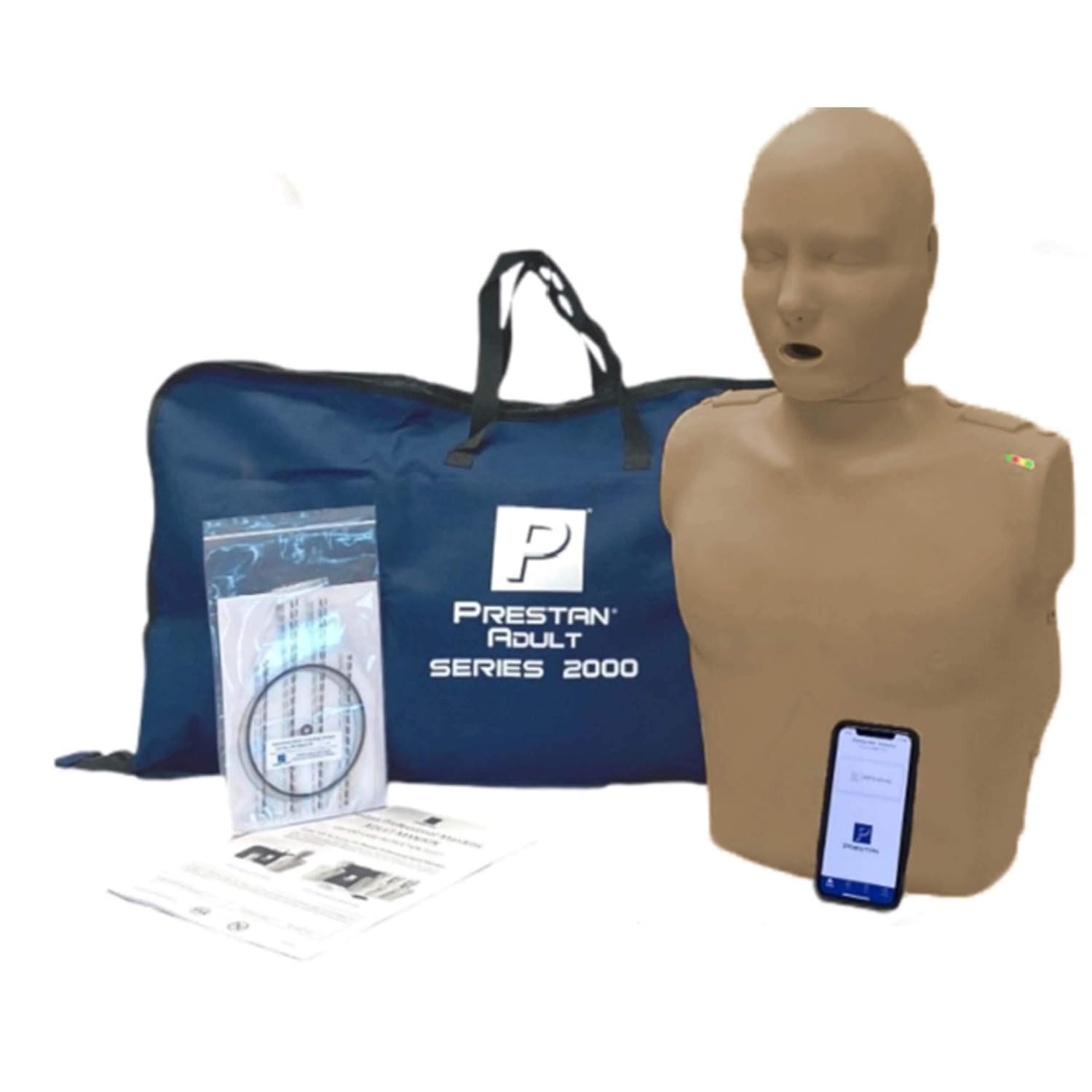 Prestan Products PRESTAN PP AM 2000 1 DS Adult Series 2000 CPR Training Manikin with Advanced Feedback Dark Skin