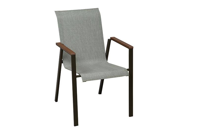 Living Accents 8048415 Luna Steel Frame Sling Chair - Galvanized Black