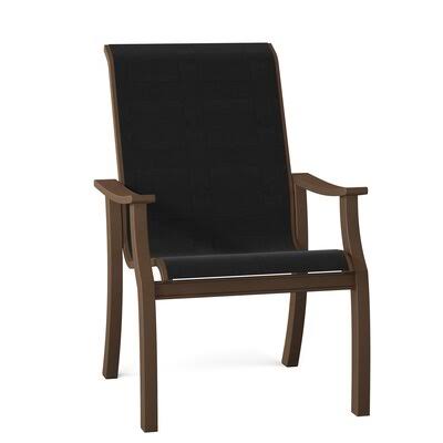St. Catherine Patio Dining Armchair Telescope Casual Frame Color: Textured Black, Seat Color: Black 5D