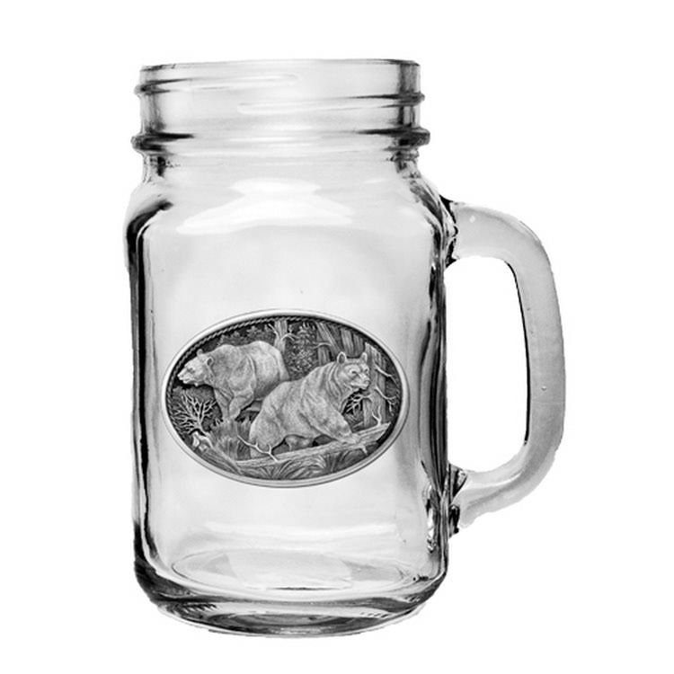 Black Bear Mason Jar Mug Set of 2