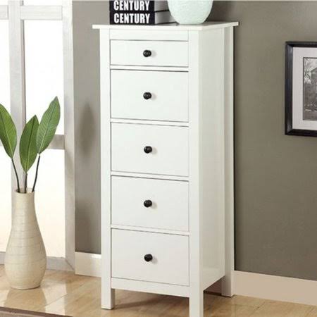 Red Barrel Studio Aishya 5 Drawer Accent Chest, White
