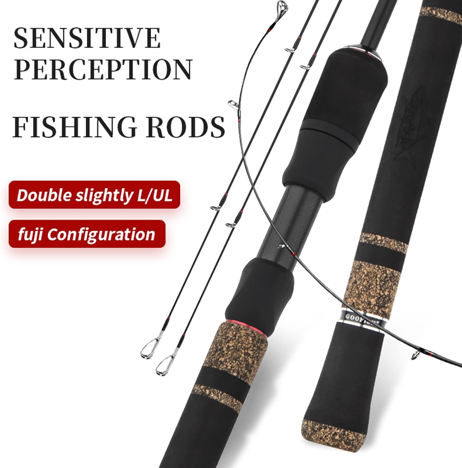 GOOFISH&reg; Solid Nano Blank Series，Lightweight Ultra Light Spinning Fishing Rod,6.0'(180cm) Fuji Setting Two Tip Action Trout Rods