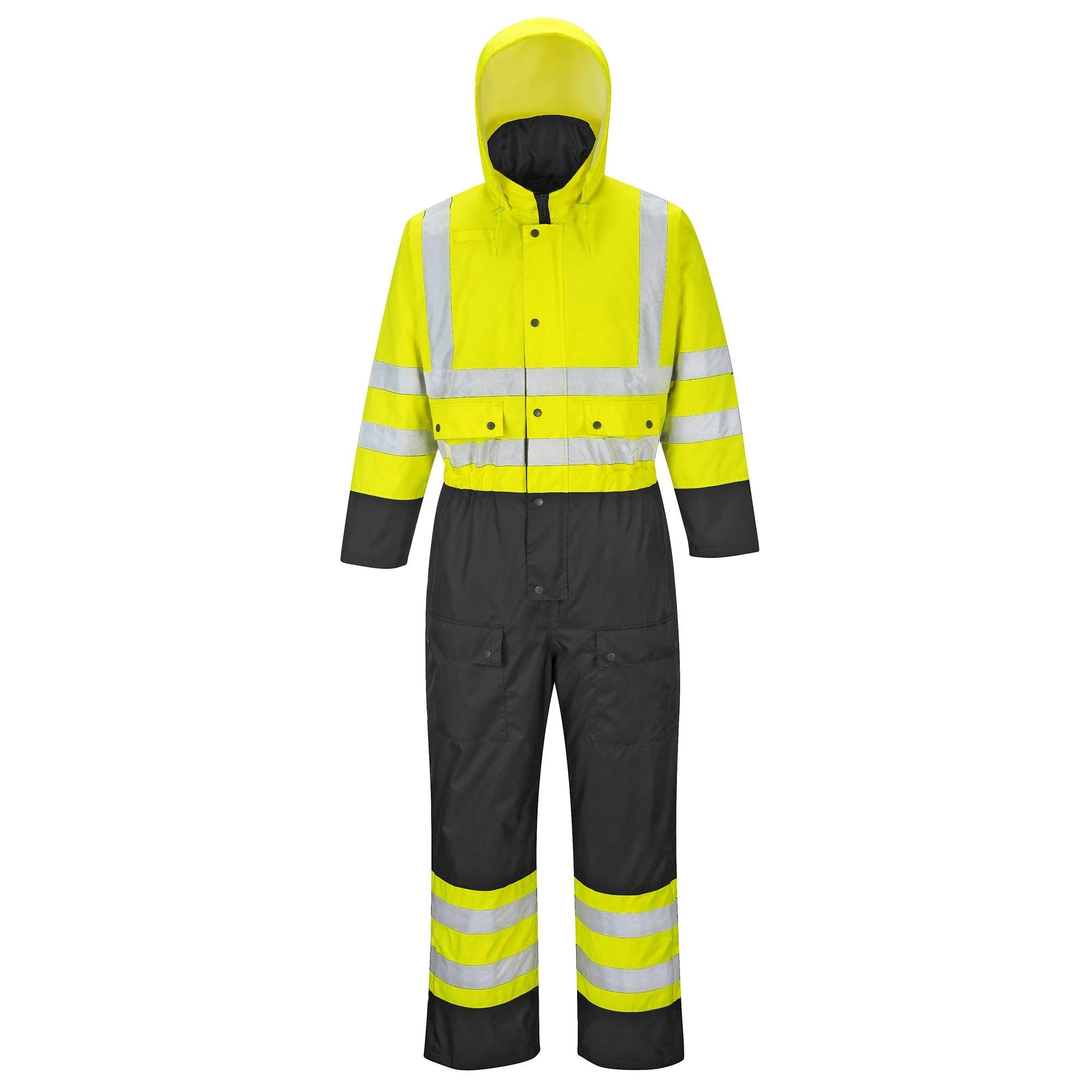 Portwest S485 - Contrast Coverall Lined - Yellow/Black - XL