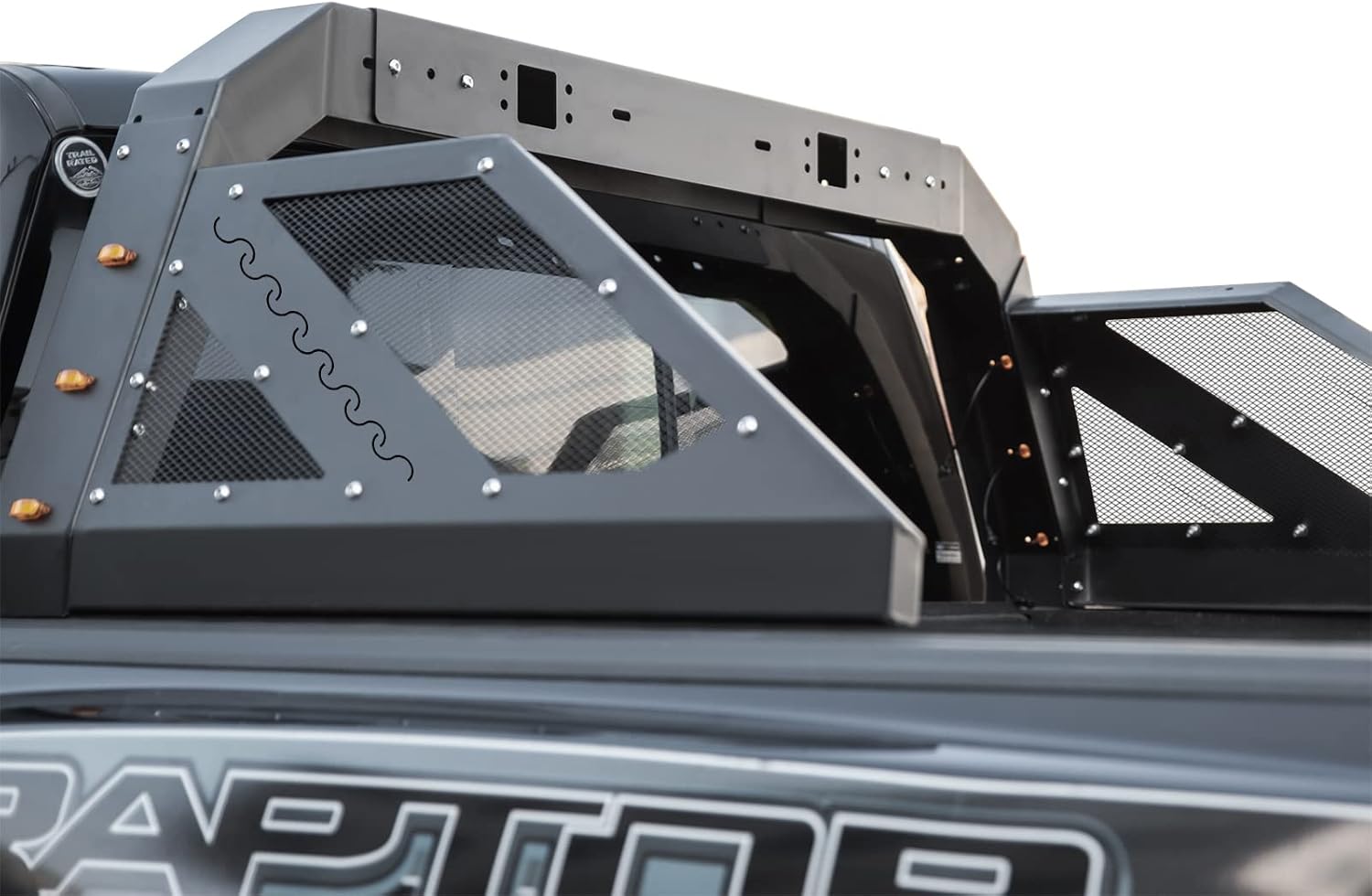 VEVOR Truck Roll Bar Chase Rack Adjustable with 6 Amber Auxiliary Side Marker Lamps, Universal Fit for Pickup Trucks