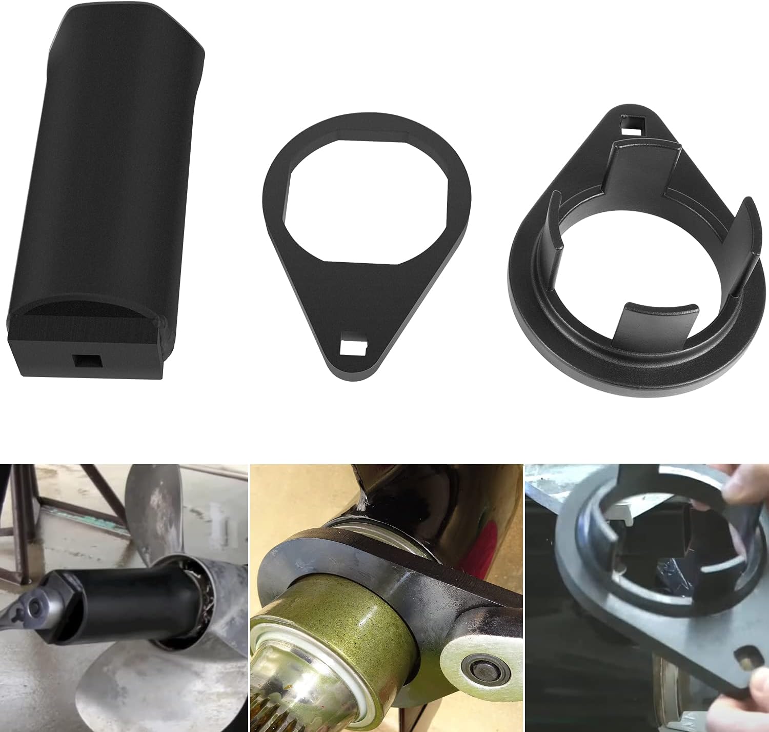 Propeller Prop Nut Socket Wrench Tool 91-805457T1 & Bearing Carrier Retainer Nuts Installs & Removes Tool 91-8053741 & Blackhawk Drive Bearing Carrier Tool 91-805374 for Mercruiser Bravo III Three 3