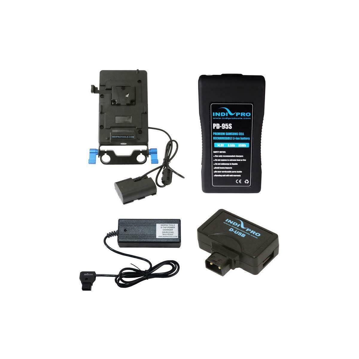 IndiPRO Blackmagic Pocket Cinema 4K 95Wh V-Mount Battery Kit