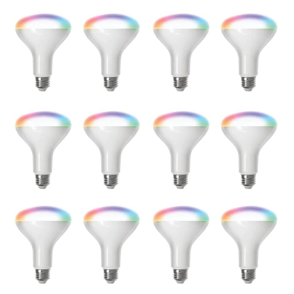 Feit Electric 65-Watt Equivalent BR30 Dimmable Full Color Changing Wi-Fi LED Smart Light Bulb (12-Pack)