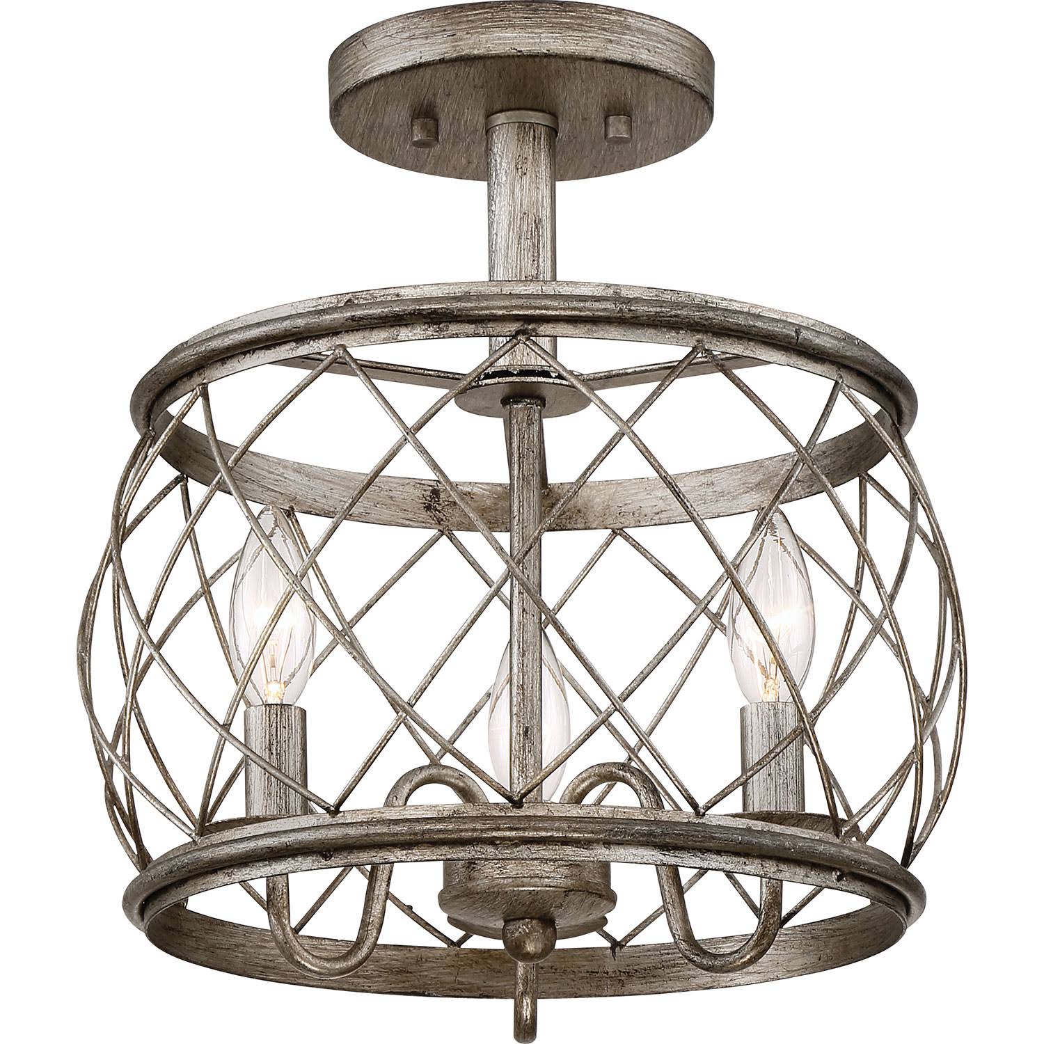 251 First Hayden Three-Light Semi Flush Mount in Black, Farmhouse | Bellacor 2087407