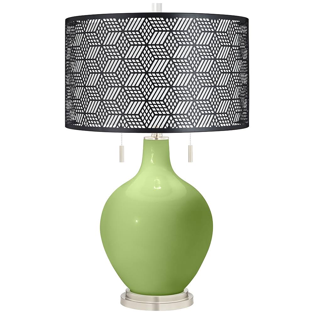 Lime Rickey Toby Table Lamp with Black Metal Shade - Style #99G46