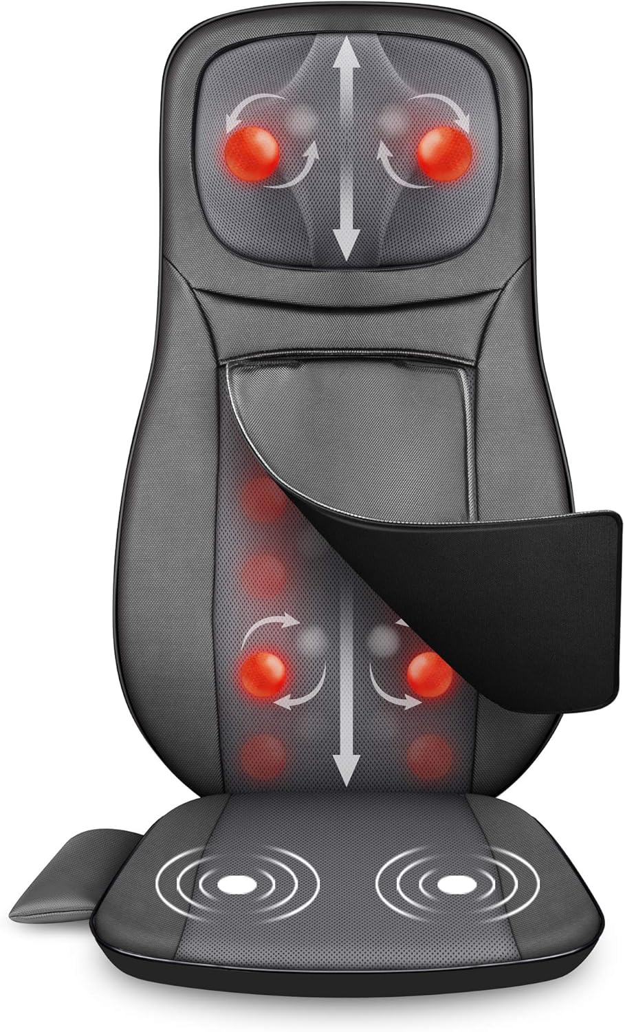 Back Massager with Heat, Shiatsu Massage Seat Cushion,Adjustable Neck and Back Massage Chair Pad,Deep Kneading Chair Massager for Neck and Back,Shoulder,Full Body