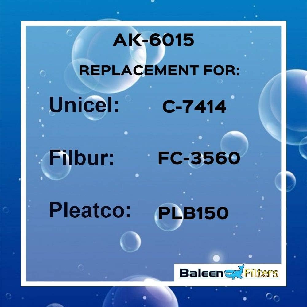 Baleen Filters 150 sq. ft. Pool Filter Replaces Unicel C-7414, Pleatco PLB150, Filbur FC-3560-Pool and Spa Filter Cartridges Model: AK-6015 Pack of 2