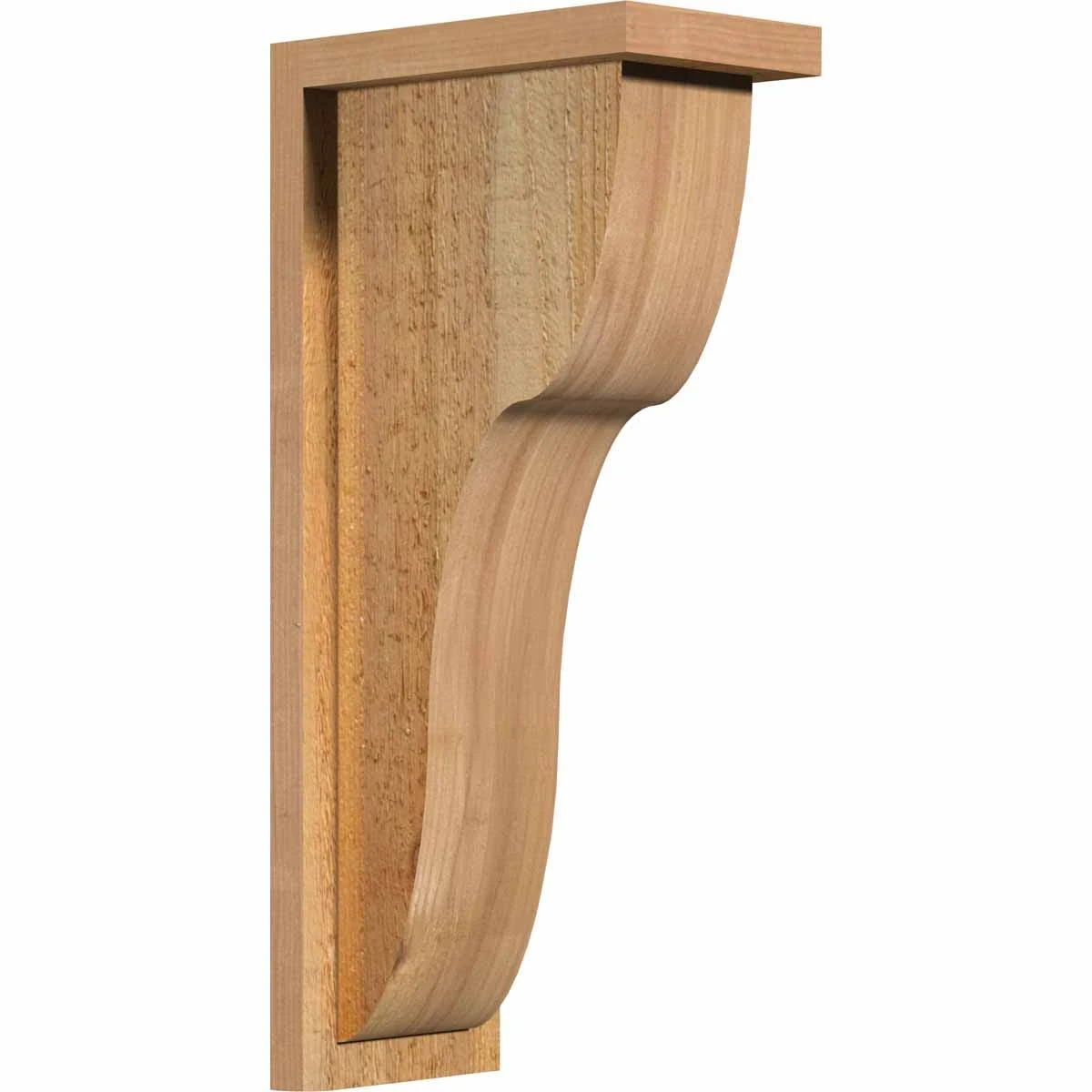 Ekena Millwork COR06X10X22CAR01RWR 6x22W x 10x22D x 22x22H Carmel Rough Sawn Corbel w/Backplate, Western Red Cedar