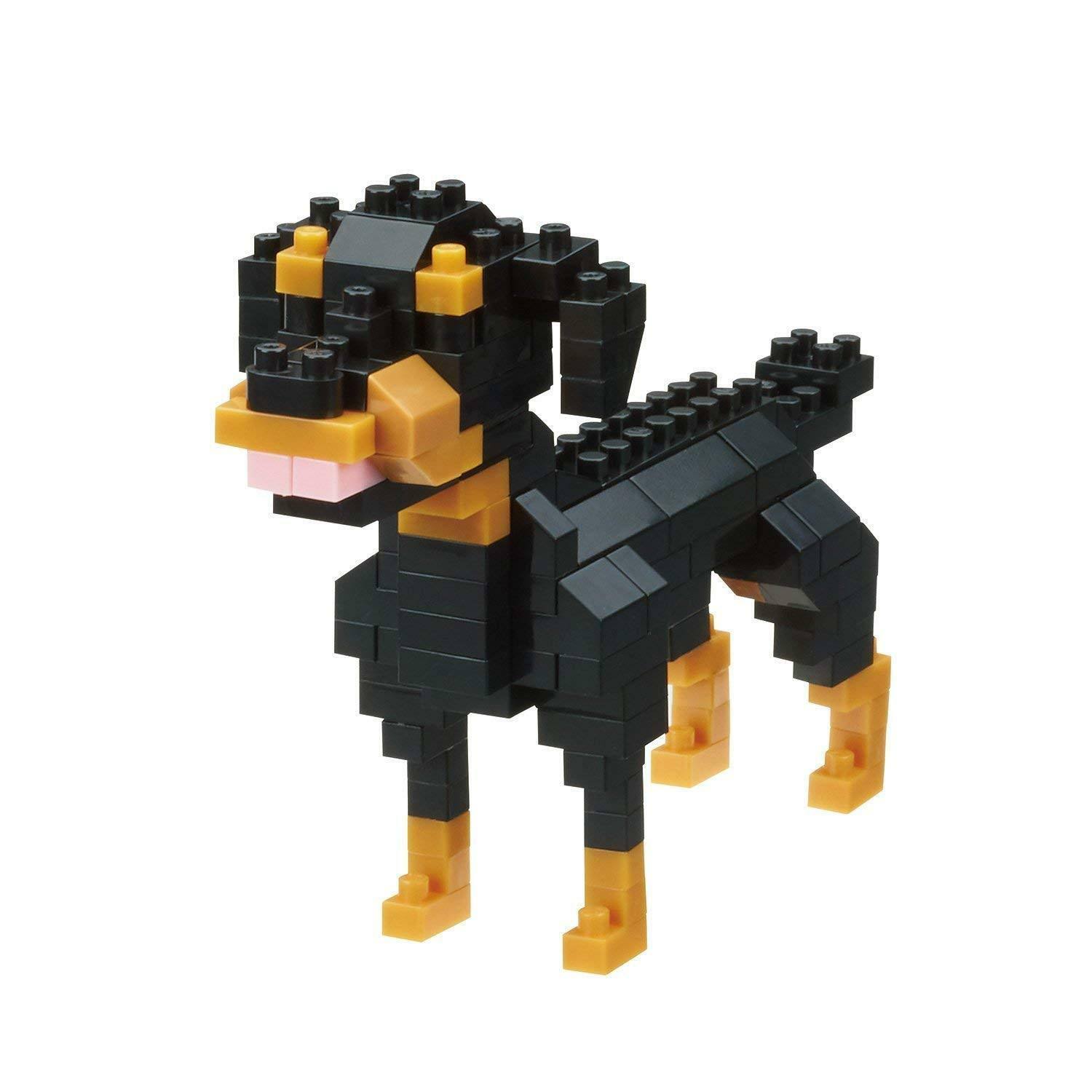 Nanoblocks 3 Different Dogs in Bundled Set - Miniature Dachshund, Labrador Retriever and Rottweiler (Japan Import)