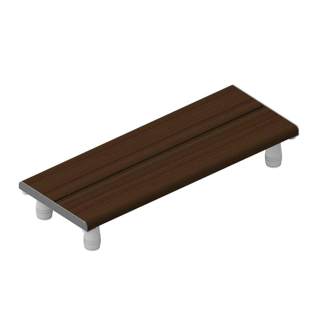 Invisia Walnut Matte Black Bath Bench