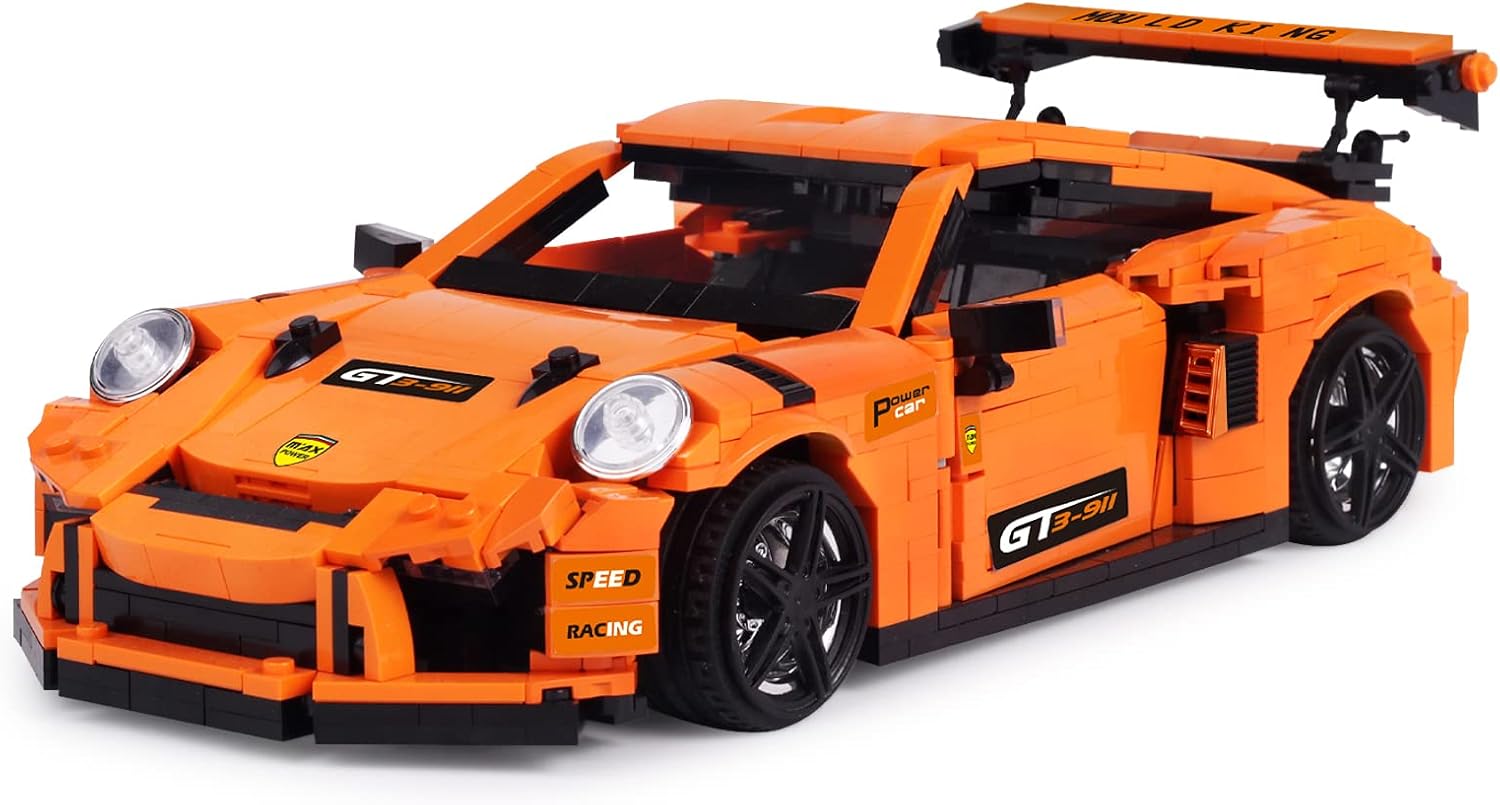 Mini SAI GT3 911 Racing Car MOC Building Blocks and Construction Toy, Adult Collectible Model Cars Set to Build, 1:14 Scale Sports Car Model (1075 Pcs)