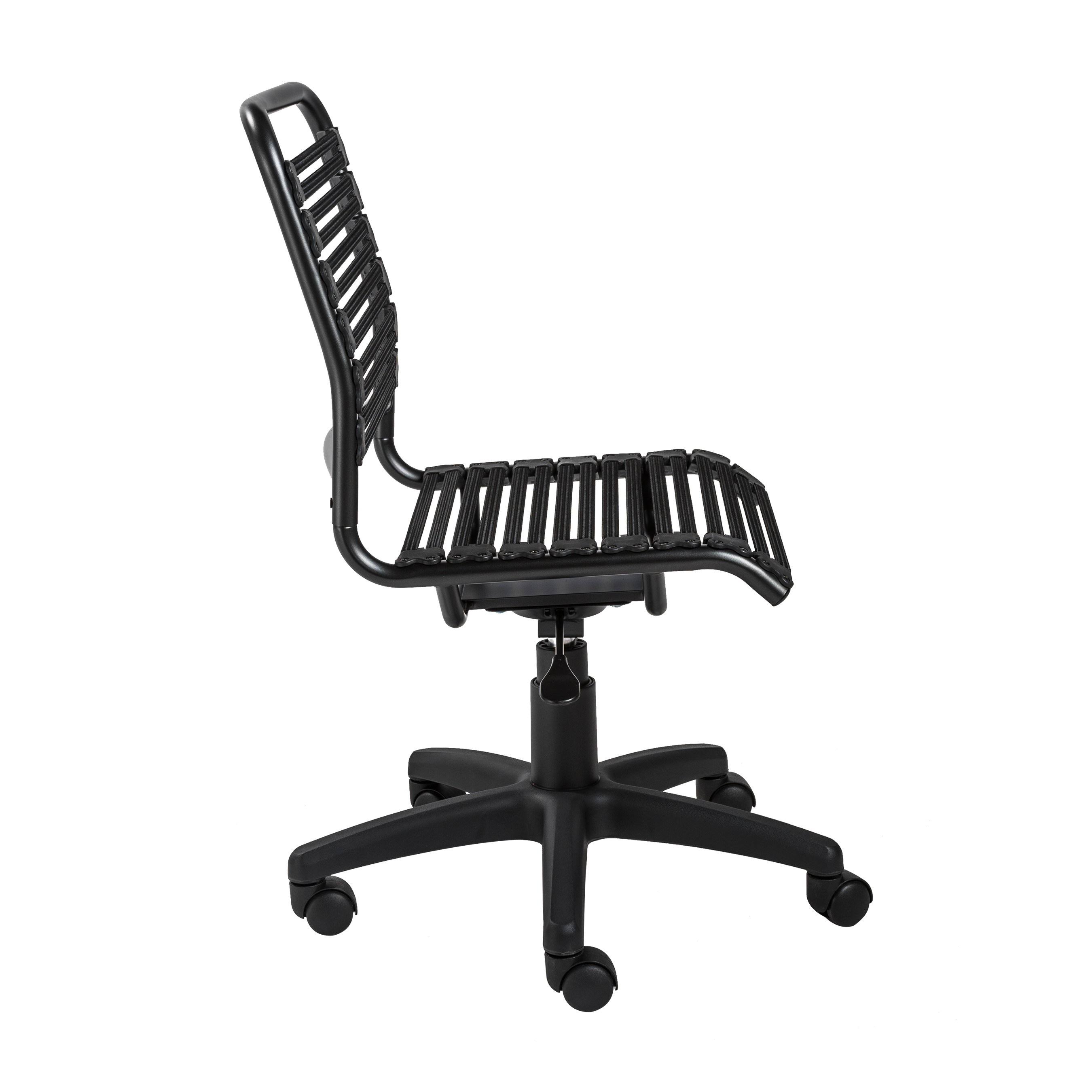 Euro Style Allison Bungie Flat Low Back Office Chair - Black