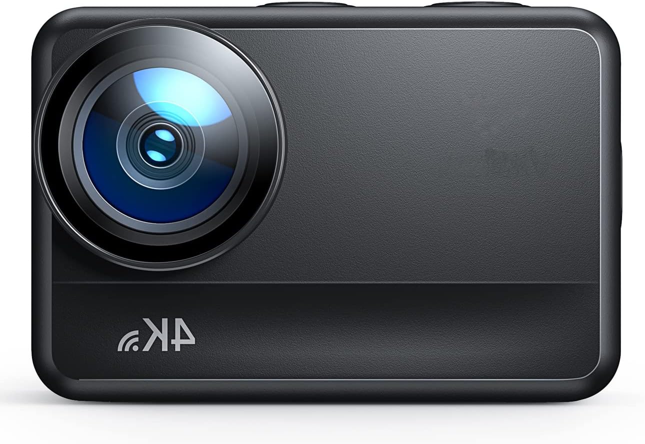 Action Camera 4K 60FPS 8Meters Bare Metal Waterproof Underwater Camera with 6-axis EIS Stabilization,170° Touch Screen Sport Camera with Multiple Functions, Two 1350mAh Batteries Pack of 2