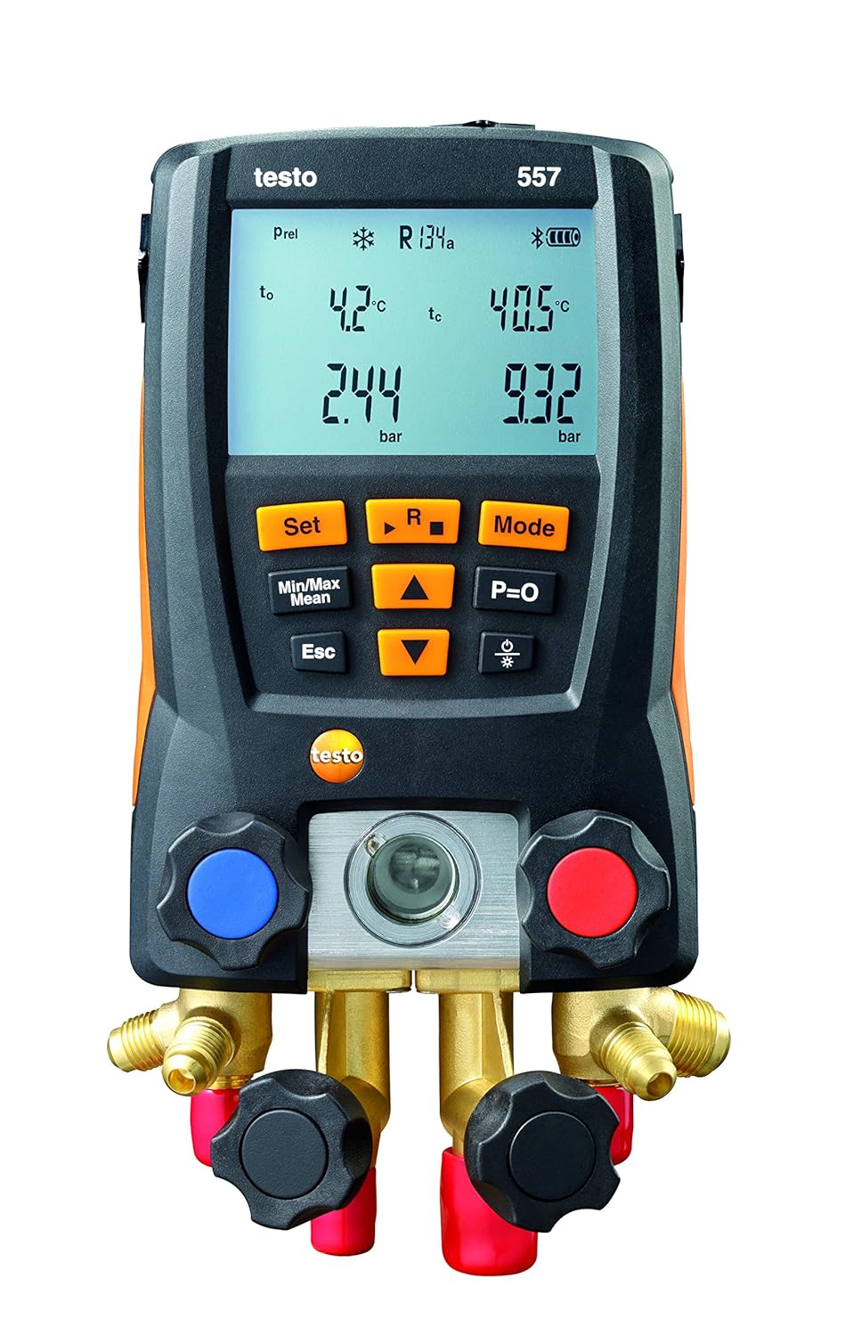 Testo - 0563 1557 testo 557 I Digital Manifold Kit for air Conditioning, Refrigeration Systems and Heat Pumps I 4-Valve HVAC Gauge with Bluetooth