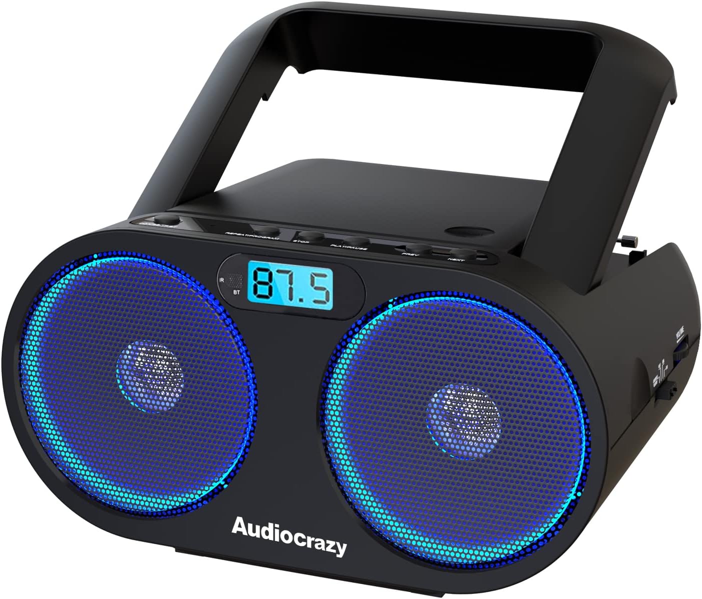 CD Boombox with AM/FM Stereo Radio CD-R/CD-RW Compatible, CD Player with Remote Control,Wireless Streaming/TF Port/USB Drive, LED Display, AUX in, Headphone Jack,Top Loading CD Boombox (White) Pack of 2