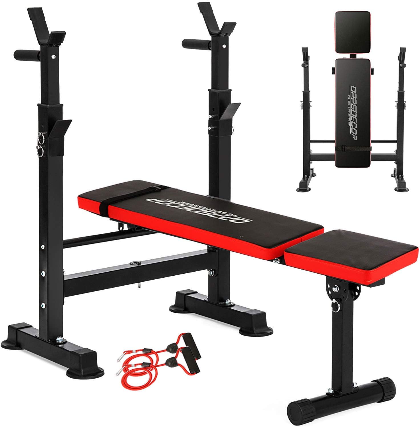 Olympic Weight Bench Multi-Function Adjustable Weight Bench with Preacher Curl Leg Developer Lifting Press Exercise for Full-Body Workout Home Gym Adjustable Weightlifting Bed