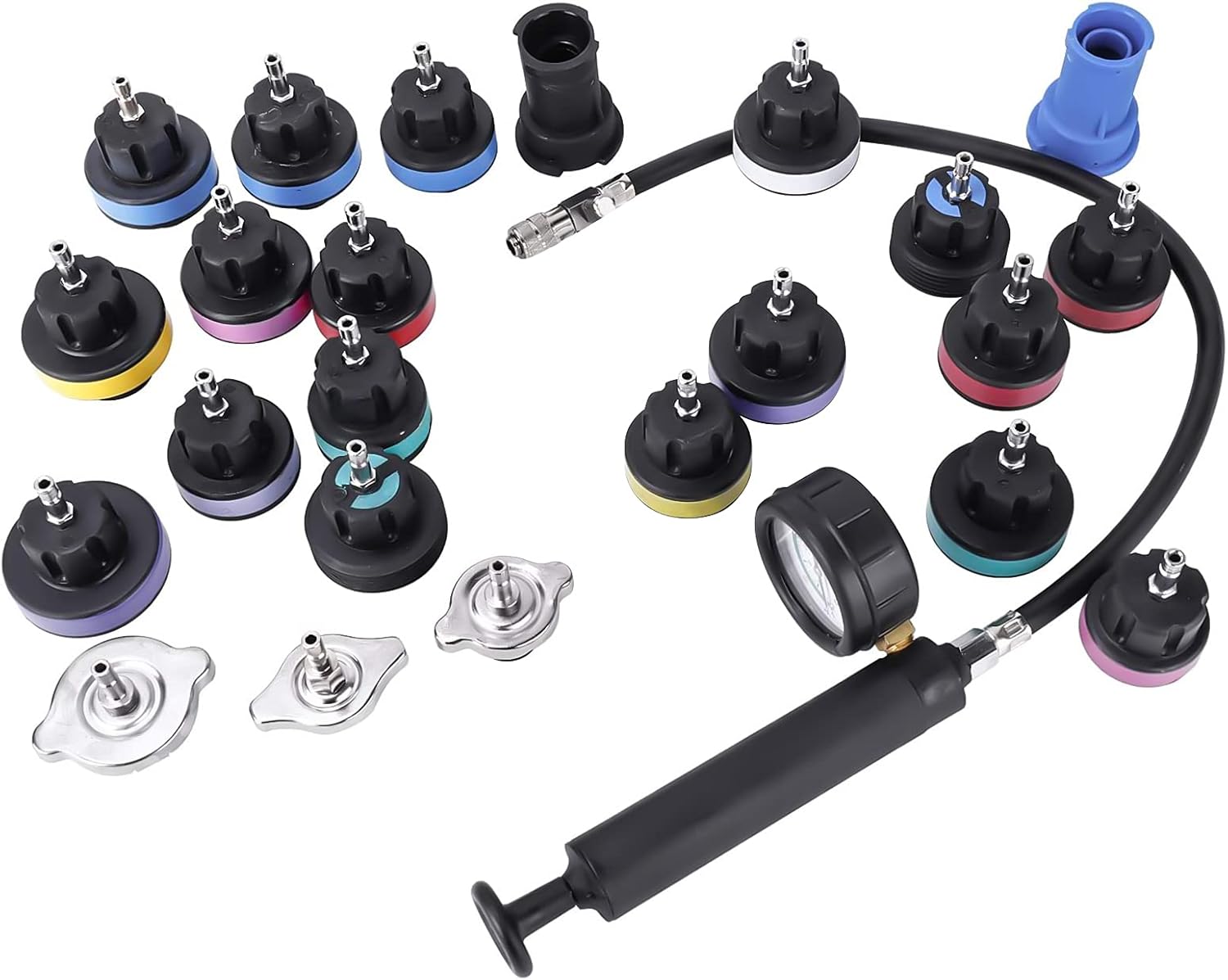 FreeTec 25pcs Universal Radiator Pressure Tester Leak Detector Car Vacuum Type Cooling System Tool