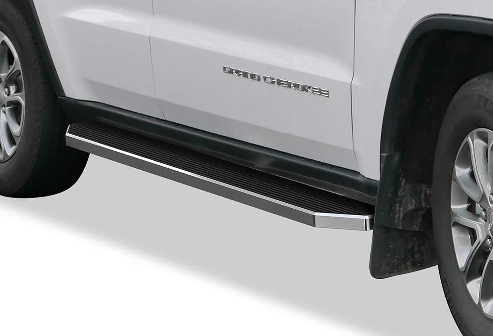 APS iBoard 6-inch Aluminum (Polished Flat Style) Running Boards Nerf Bars Compatible with Jeep Grand Cherokee 2011-2021 (Excl. Limited & High Altitude & Summit & SRT & SRT8 & Trackhawk & Trailhawk)