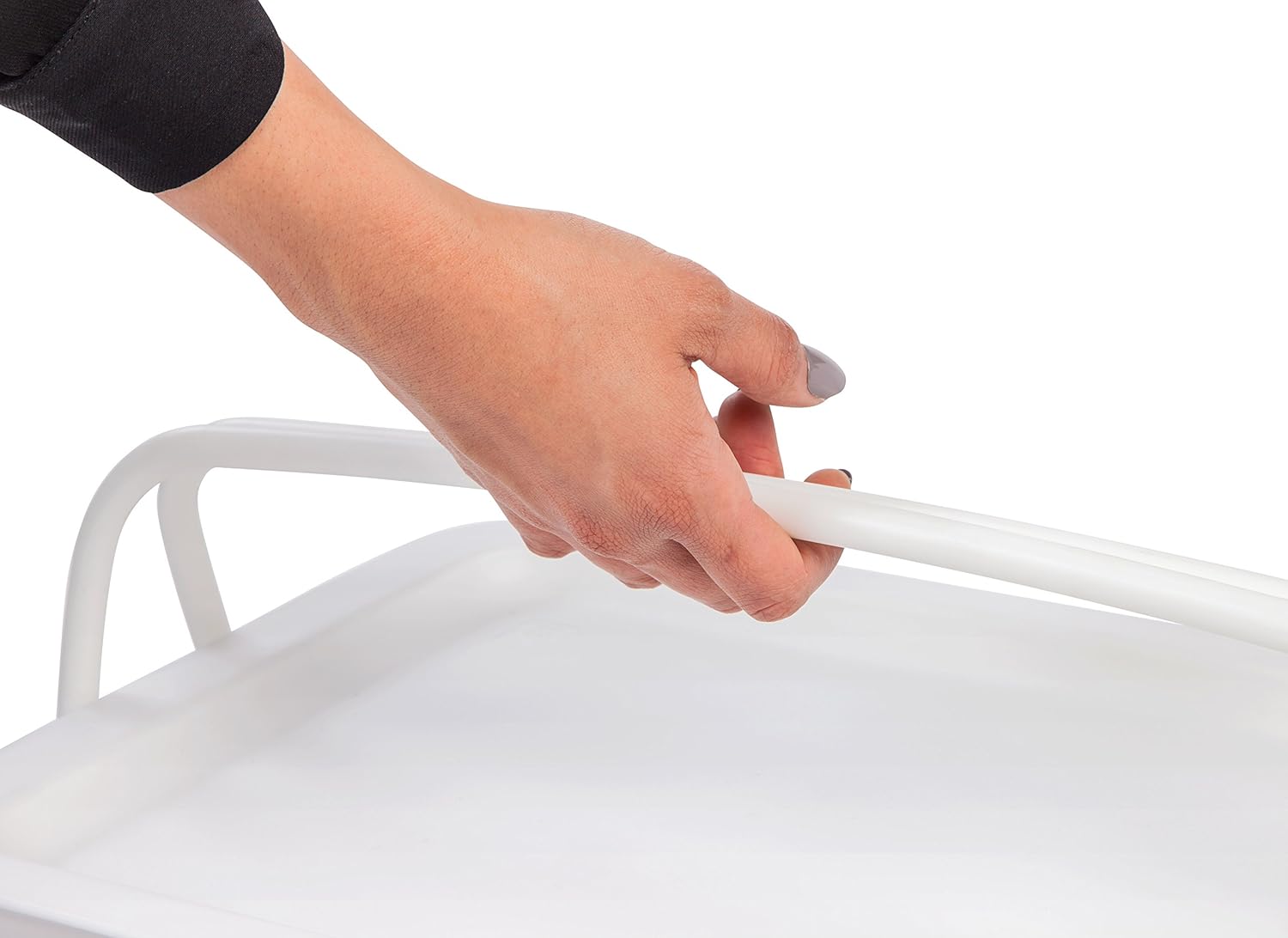 IRIS USA IRIS Medium Stacking Basket w/Handles, Clear