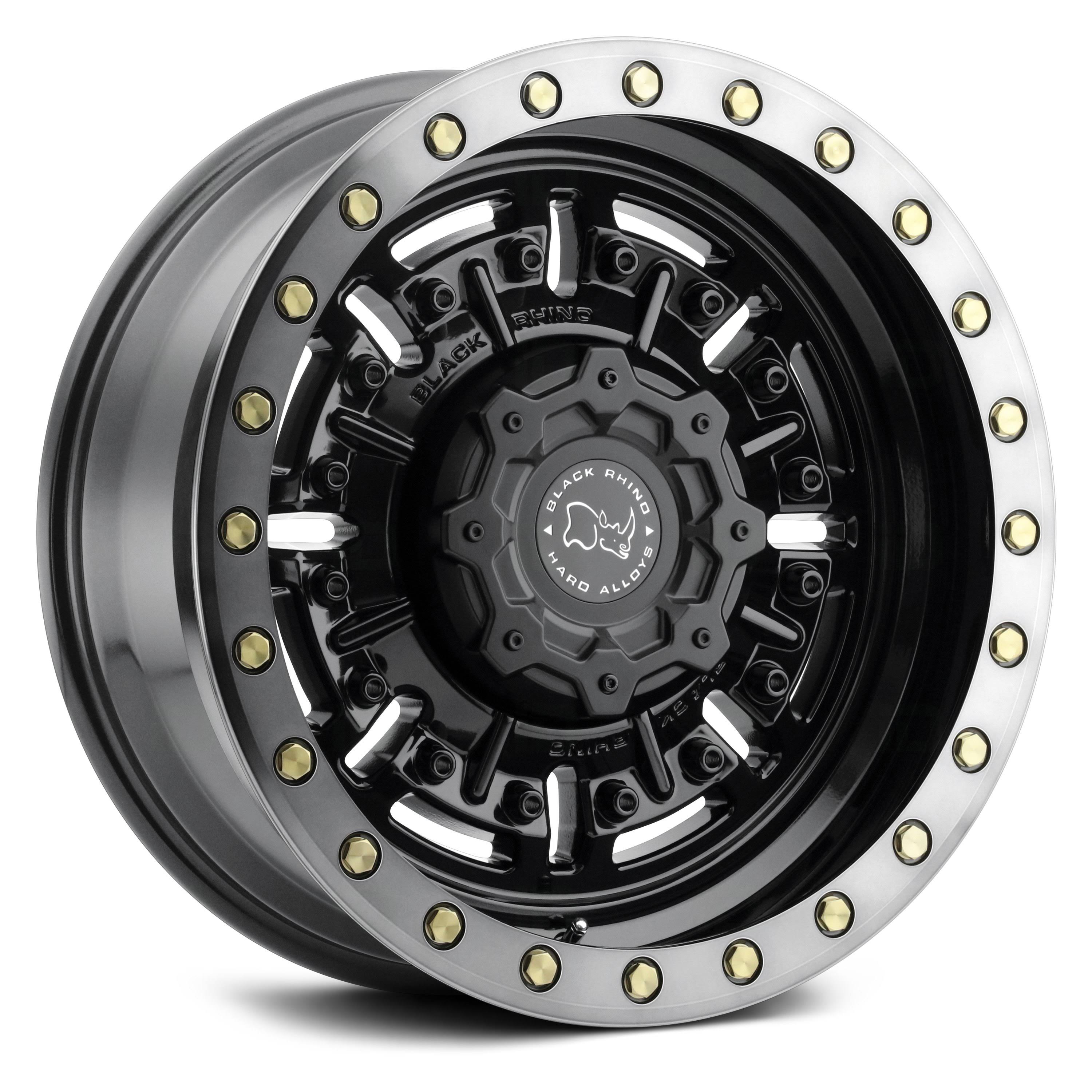 Black Rhino - Abrams Gun Black with Machined Dark Tint Lip (18x22 x 9.5