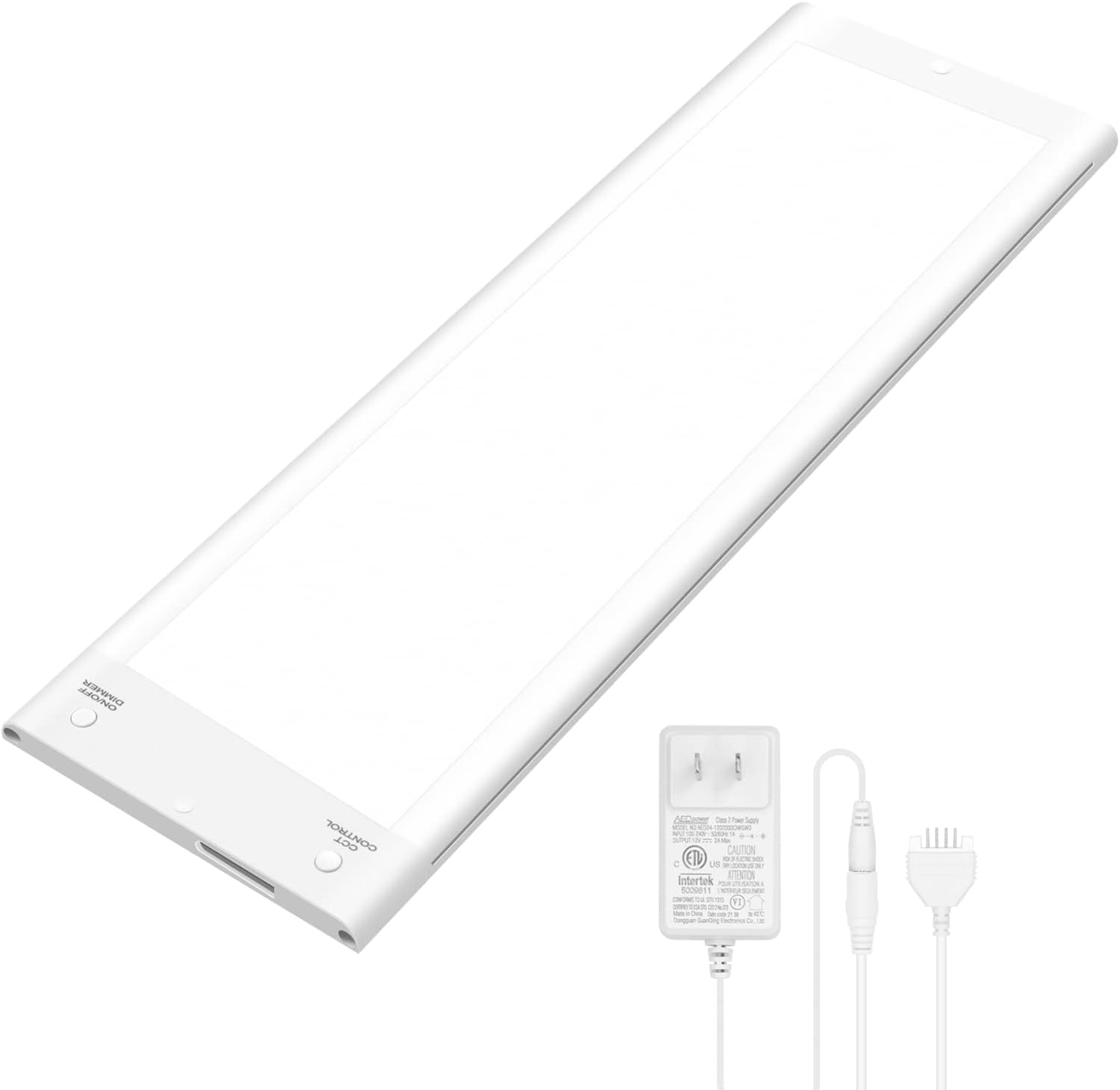 PRINCEWAY LED Under Cabinet Light, Plug in 12 Inch Kitchen Counter Panel Light, Linkable Easy Installation, 6W 480Lm Stepless Dimmable, 5X Lighting Colors 3000K- 5000K CRI 90+ ETL Listed Pack of 2
