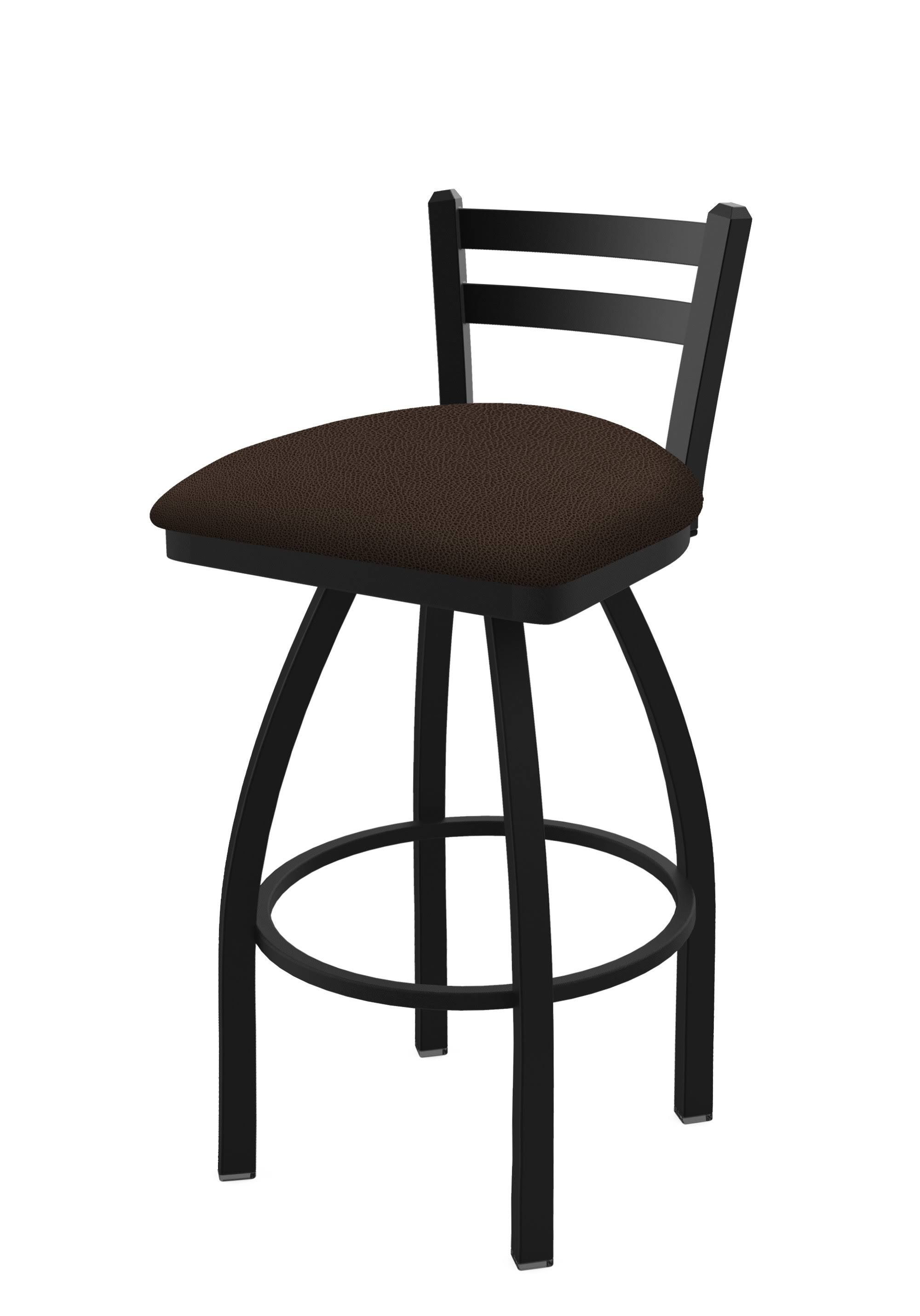 Holland Bar Stool 411 Jackie 25x22 Low Back Swivel Counter Stool with Black Wrinkle and Rein Coffee Seat