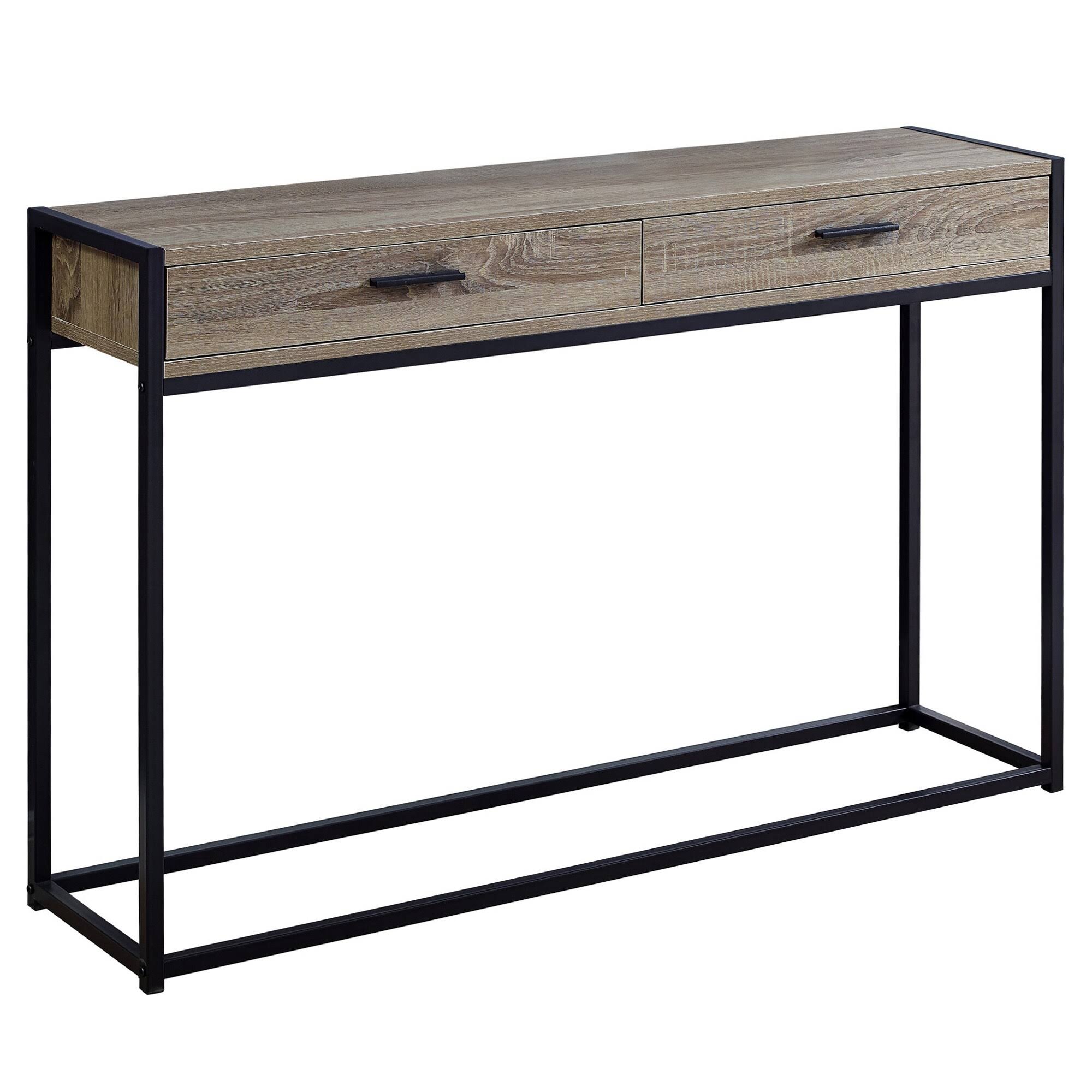 Dark Taupe Black Hall Console 48nch Accent Table - Wood