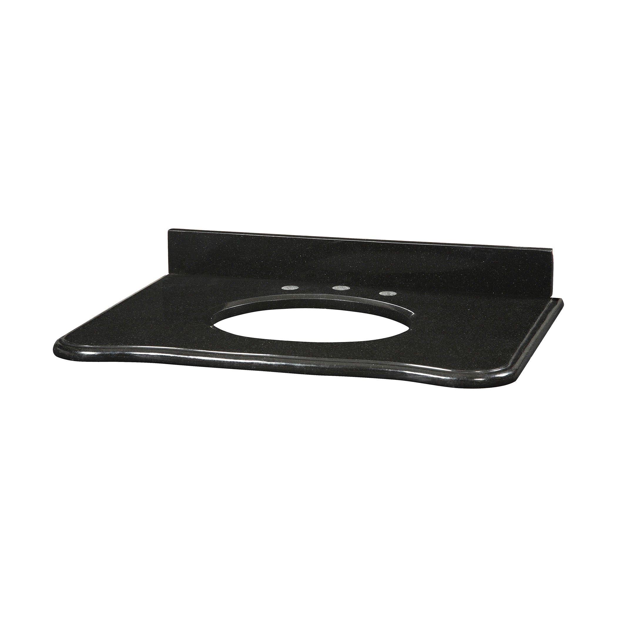 Ryvyr S-MALAGO-30BK Malago Black Granite 31x22 Stone Top for Oval Undermount Sink