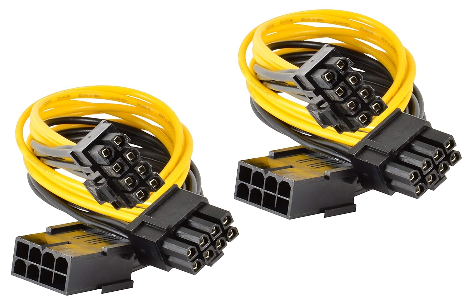 Qaoquda PCI Express Power Cable,8 Pin to Dual PCIe 8 Pin (6+2) Graphics Card PCI Express Power Adapter GPU VGA Y-Splitter Extension Cable Mining Video Card Power Cable (12 inches 2 Pack)