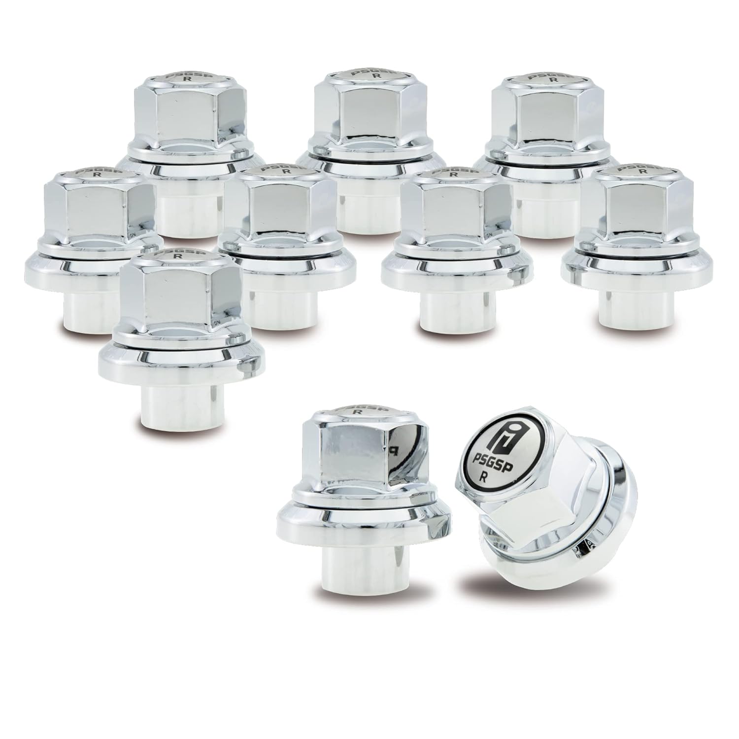 PSGSP Prime Sleeve Wheel Nuts M22x1.5 Chrome for Heavy Duty Truck, Semi Truck, Trailer or Bus Fit Single or Front Alcoa Aluminum Wheels with Hub Piloted & Bolt Hole : 26mm -Pack of 10
