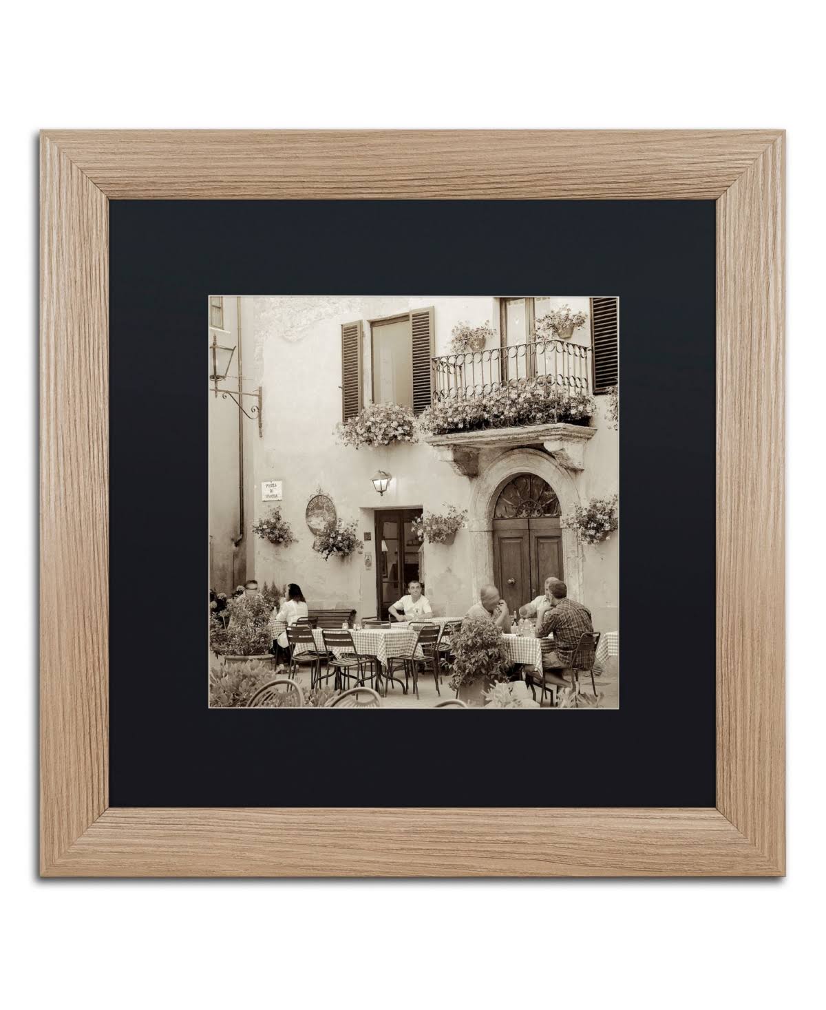 Trademark Art Alan Blaustein &Tuscany Caffe VI& Black Matted Framed Art