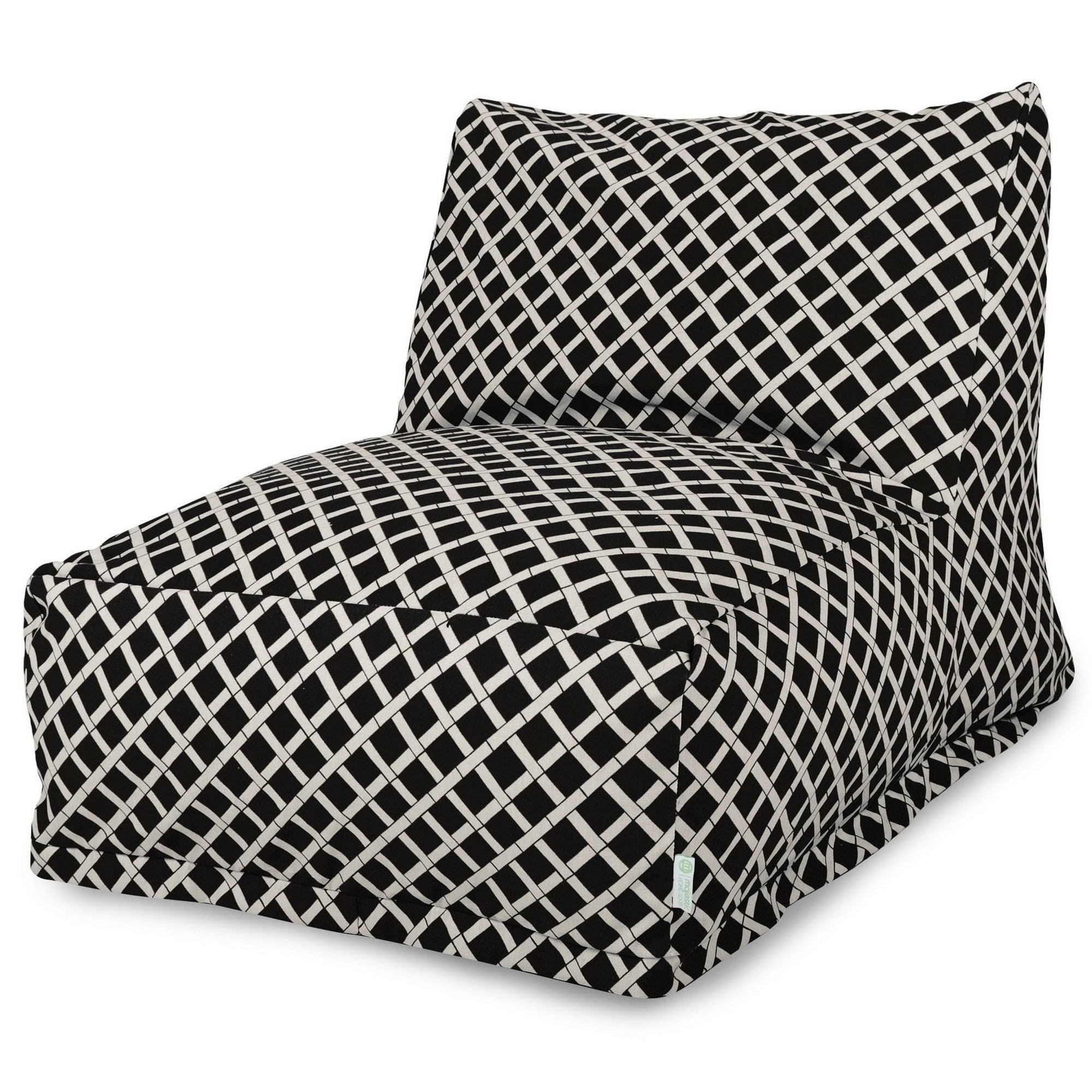Majestic Home Goods 85907220303 Black Bamboo Bean Bag Chair Lounger