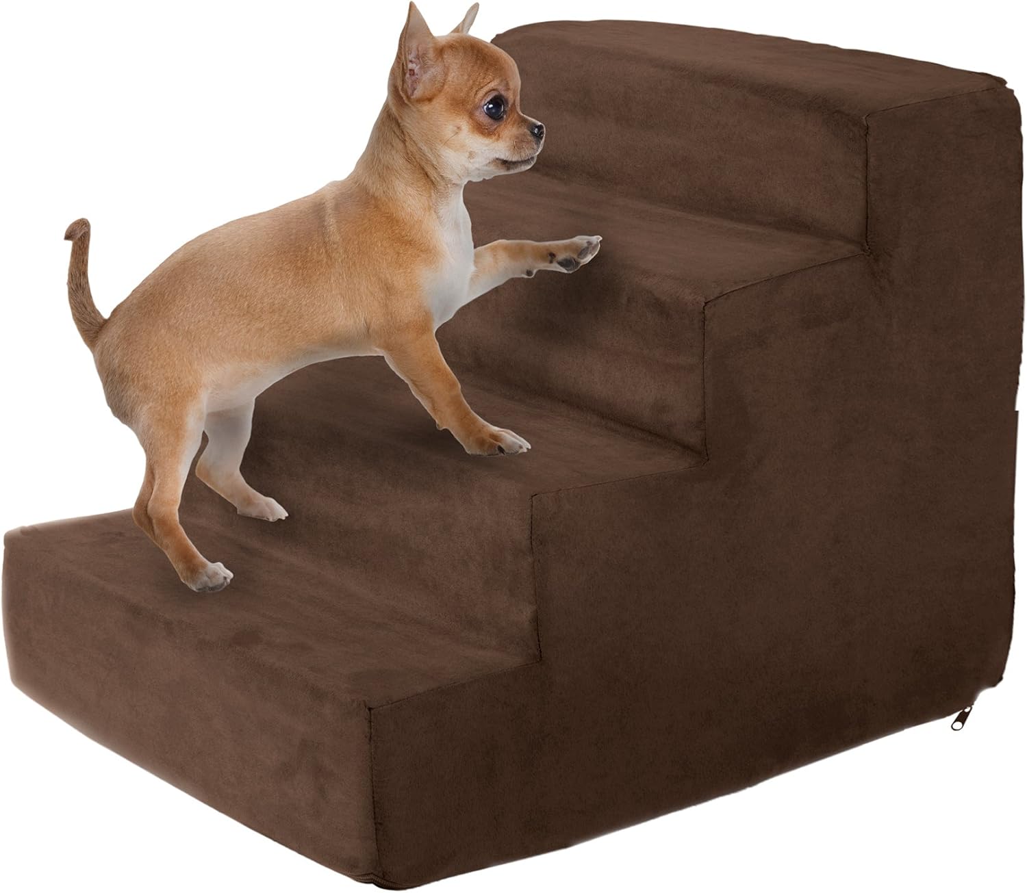 PETMAKER High Density Foam Pet Stairs Collection - Zippered Machine Washable Micro-Fiber Cover with Non-Slip Bottom