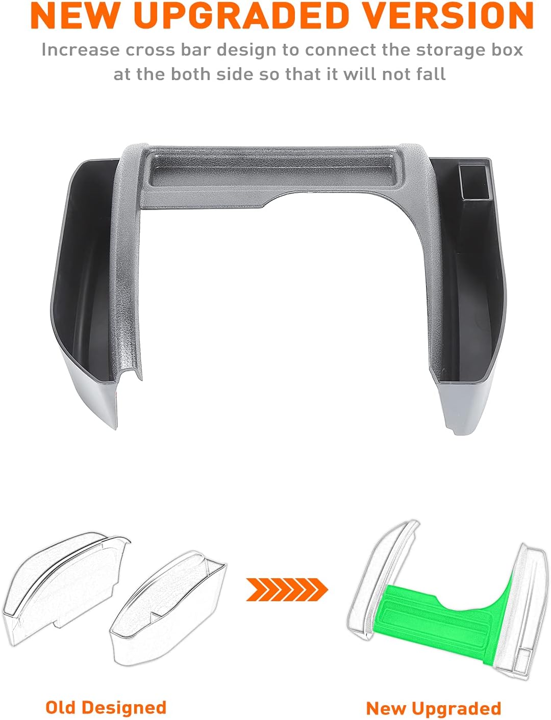 Savadicar GT-3 JK Shifter Storage Box, Gear Shift Console Side Tray Organizer for 2011-2018 Jeep Wrangler JK JKU, Reserved USB Charger Extender Slot, Interior Accessories, Black