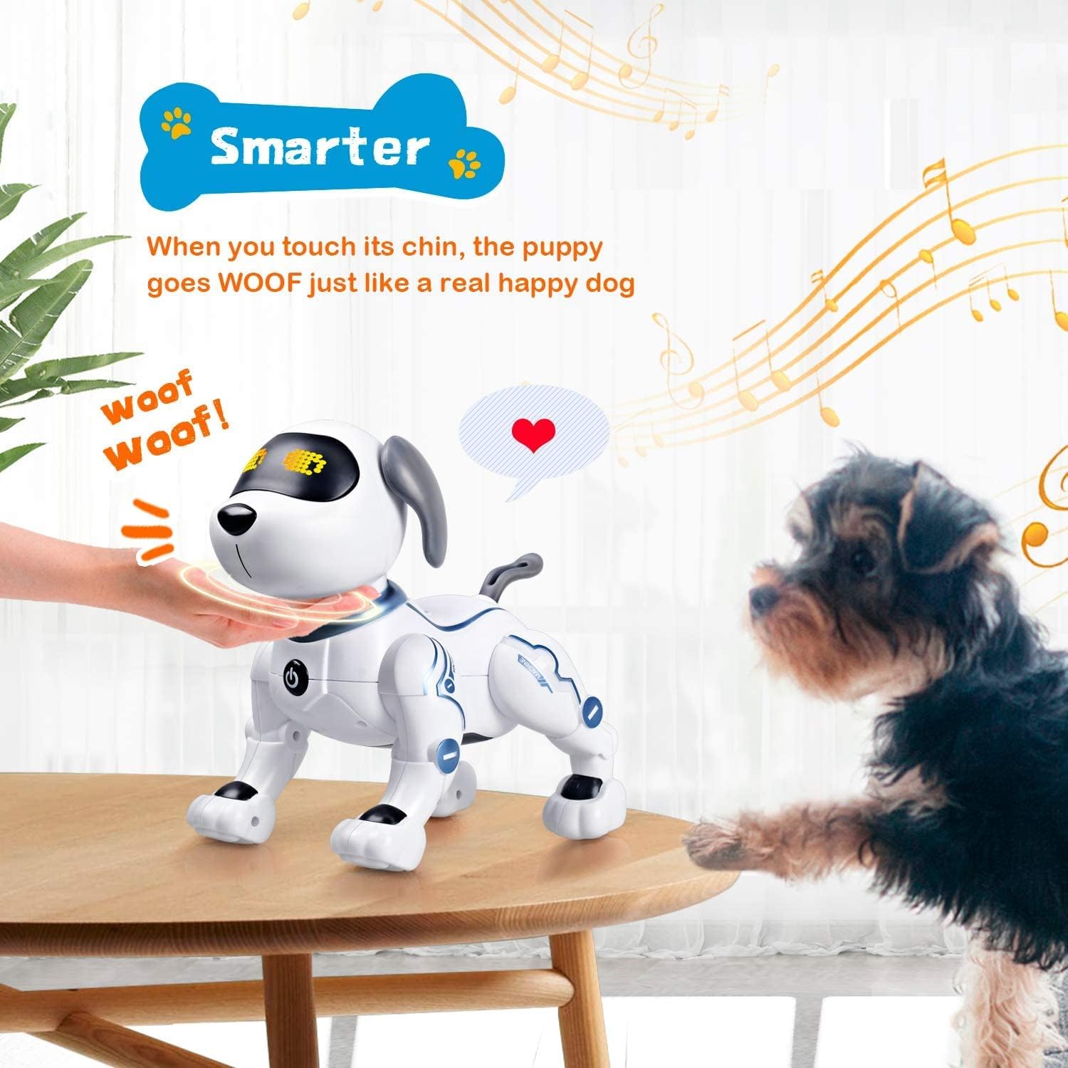 Remote Control Robot Dog Toy for Kids, RC Robot Dog Interactive & Smart Programmable Voice Control Robot Dogs with Dancing Electronic Pets Gift for Boys & Girls Age 3,4,5,6,7,8,9,10 Years