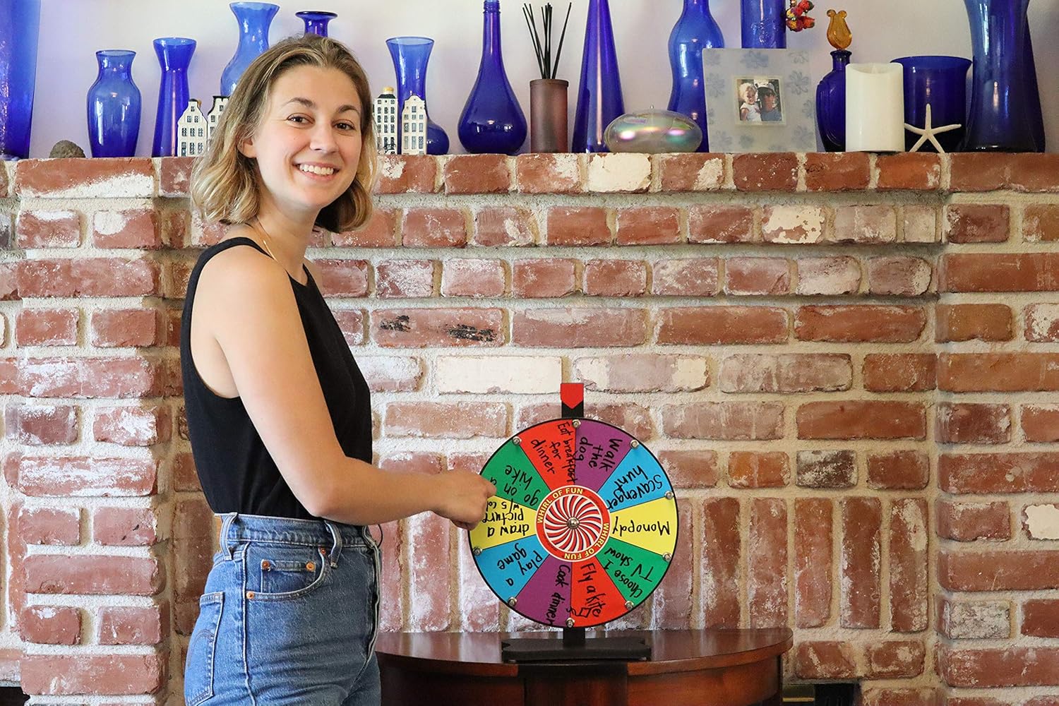 Whirl of Fun Prize Wheel 12 Inch Tabletop-10 Color Slots, Write on Erasable Whiteboard Surface, Easy Assembly, Tools and Marker Included, Made in USA Pack of 2