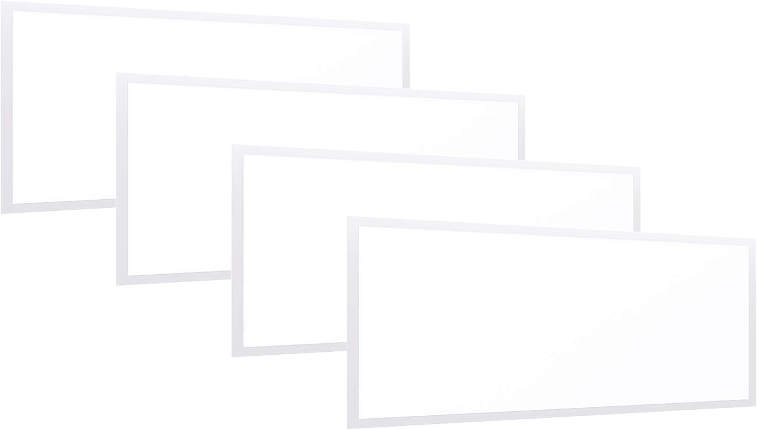 Sunco Lighting 4 Pack LED Ceiling Panel, 2x4 FT, 50W, Dimmable 0-10V, 5500 LM, 5000K Daylight, Flat Backlit Fixture, Direct Wire, Recessed/Drop Ceiling Install, Dust Tight Commercial Grade - ETL, DLC