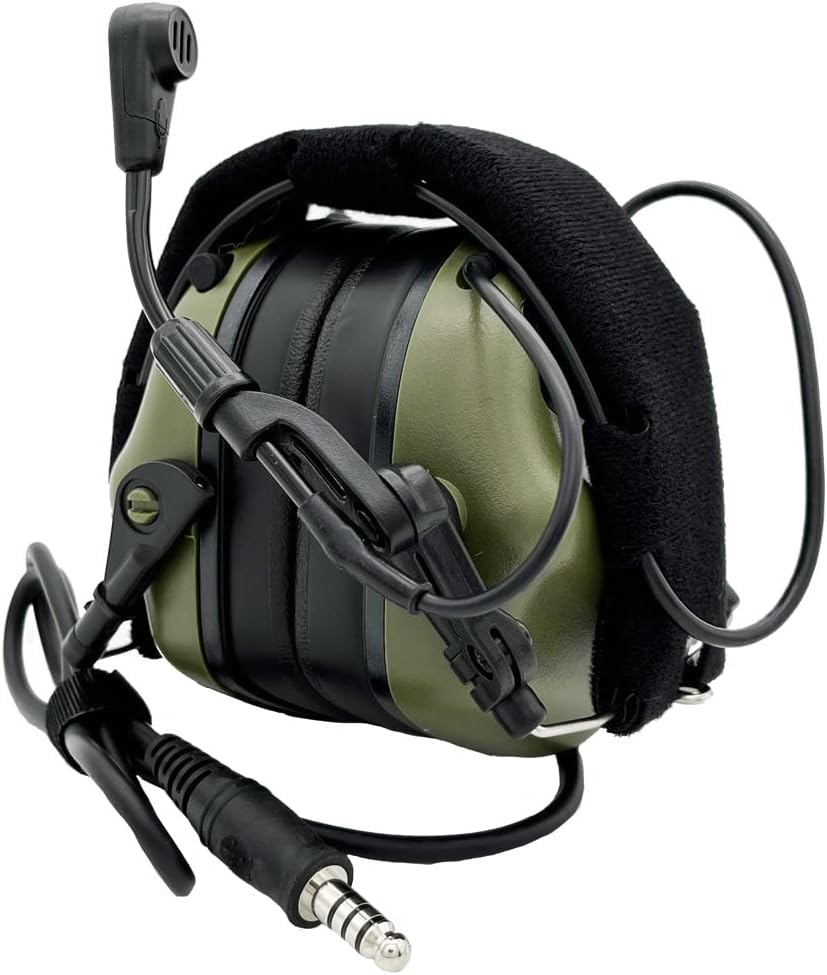 Earmor Tactical Headset Hunting & Shooting Earmuffs with Microphone, Sound Amplification, Nato TP120 Jacket, Green