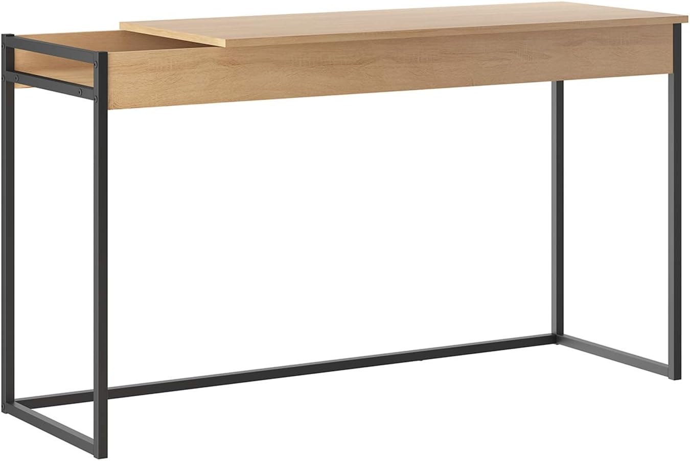 Casabianca Furniture Noa Office Desk in Birch Melamine with Black Metal Painted Frame.