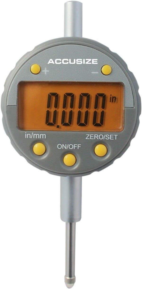 Accusize Industrial Tools 0-1/2'' by 0.00005'' Electronic Digital Indicator with Yellow Lcd, 611H-1348Y Pack of 2