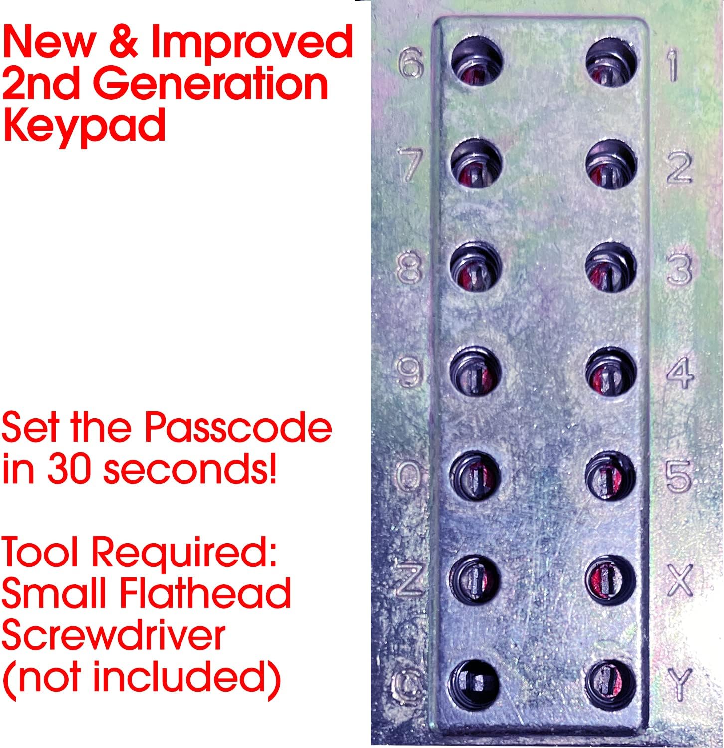 MUTEX Combination Door Lock MX250 Mechanical Keyless Surface Mount Deadbolt - Satin Chrome