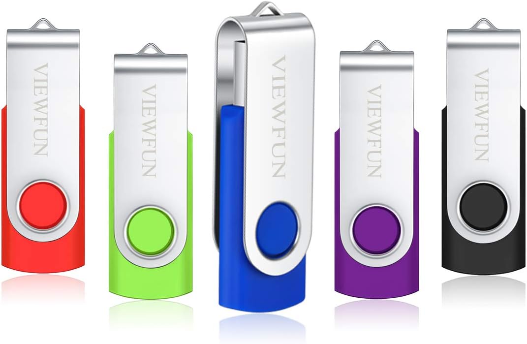 4G Flash Drive USB Drive Bulk Thumb Drive Bulk 50 Pack Memory Stick Viewfun Jump Drive with LED Indicator and lanyards(4Gig,10 Multi-Colors)