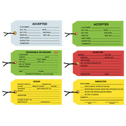 & Accepted Green& Inspection Tags - Pre-Strung