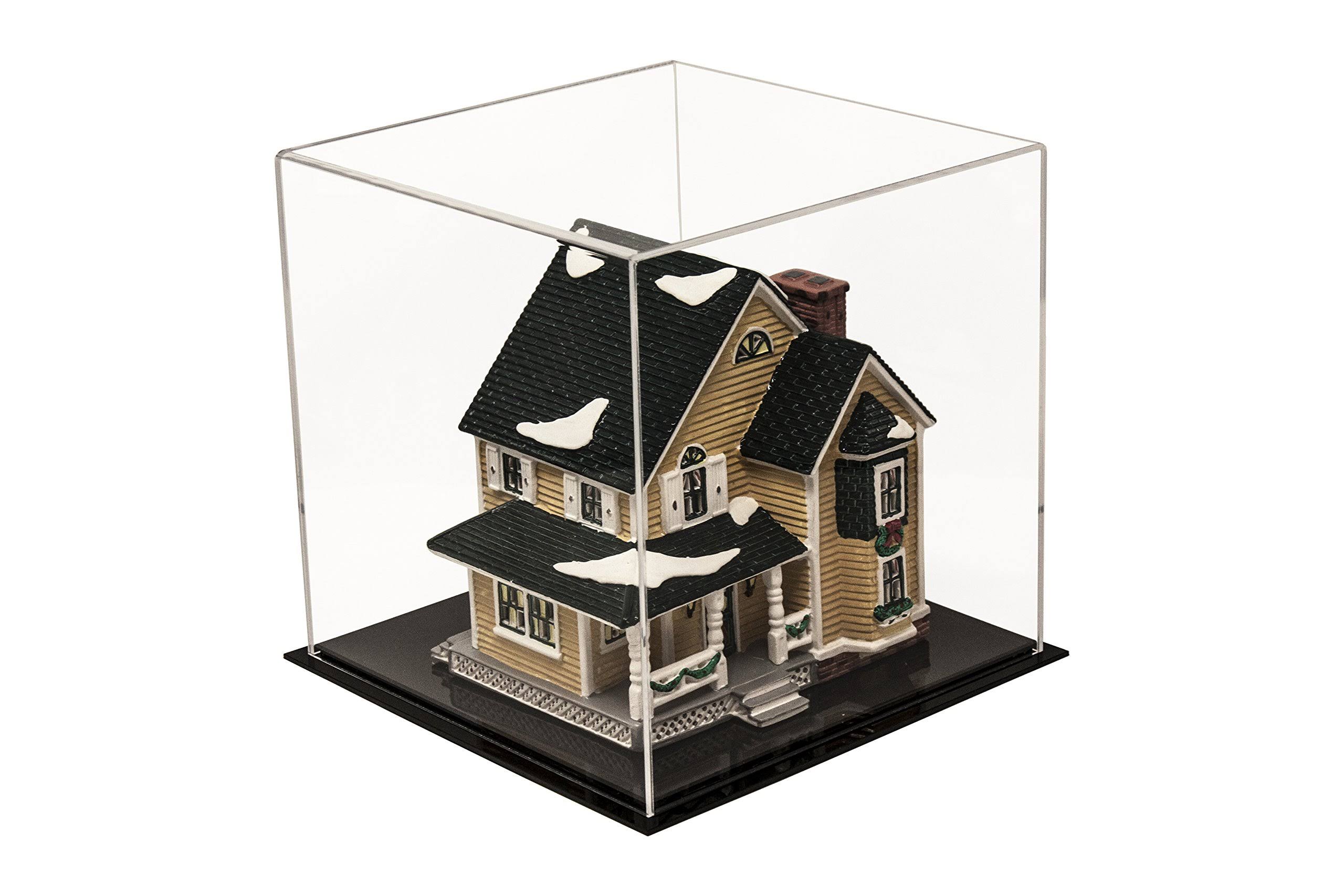 Acrylic Deluxe Clear Display Case - Medium Square Box 9.75 inch x 9.75 inch x 9.75 inch (a027-ds)