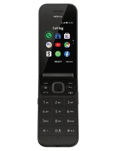 Nokia 2720 4G Flip Phone Black - 2.8& Screen, 4GB Ram, CPU Qualcomm 205 Mobile Platform, 512MB Ram, Outwards Facing Camera 2MP,
